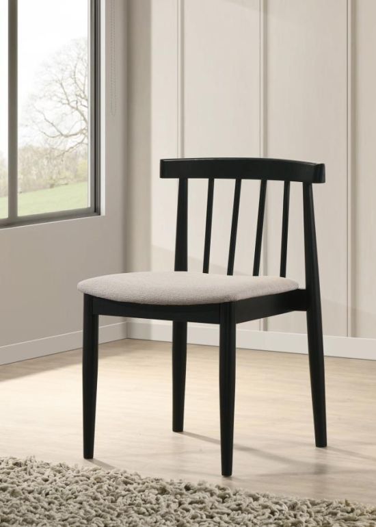 Coaster® Cullen 2-Piece Black/Wheat Dining Side Chair Set-1