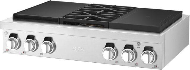 SKS 36" Stainless Steel Dual Fuel Natural Gas Rangetop with Sous Vide and Induction-2