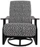 Telescope Casual St. Catherine Agra Classic/Black Aluminum/Fabric Outdoor MGP Cushion Swivel Rocker with Chestnut Rustic Arms-1