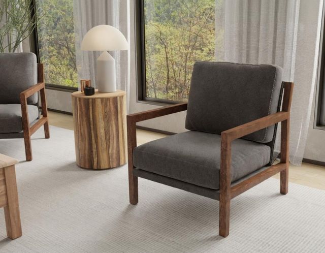 International Furniture Direct Milan Brown/Gray Upholstered Arm Chair-1