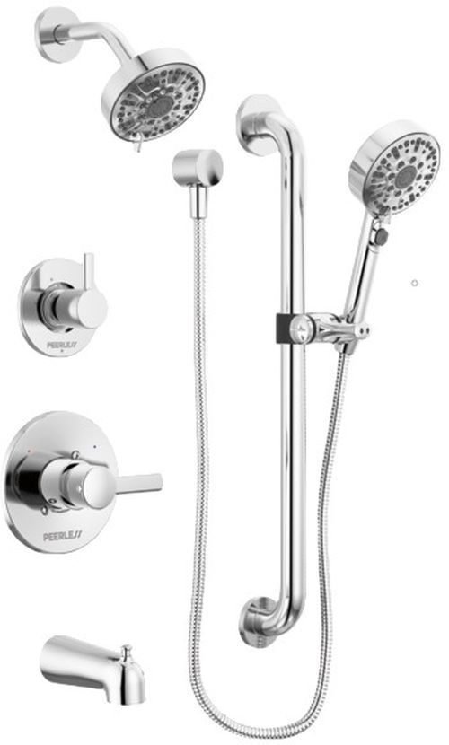 Peerless Precept® Chrome Tub Shower and Hand Shower-0