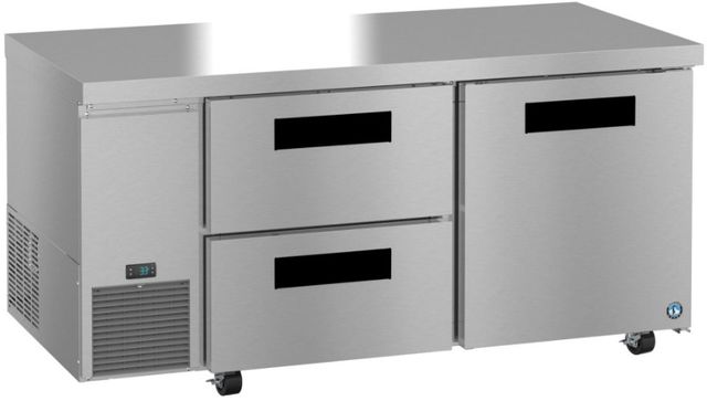 Hoshizaki Steelheart® 67" 19.97 Cu. Ft. Stainless Steel Two Section Undercounter Side Mount Refrigerator with Drawer/Door Combo-1