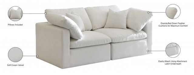 Meridian Furniture Plush 2-Piece Cream 70" Modular Sectional-3