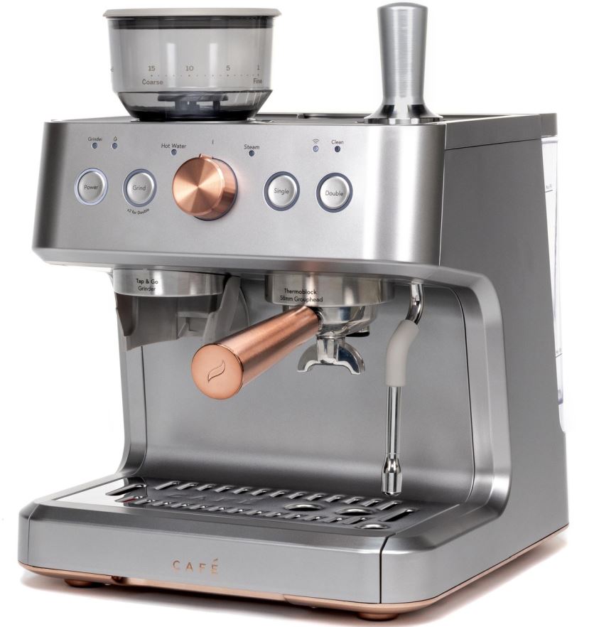 Café™ BELLISSIMO Steel Silver Semi Automatic Espresso Machine And