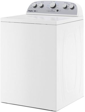 front view of the Whirlpool® 3.8 - 3.9 Cu. Ft. 2 in 1 Removable Agitator White Top Load Washer
