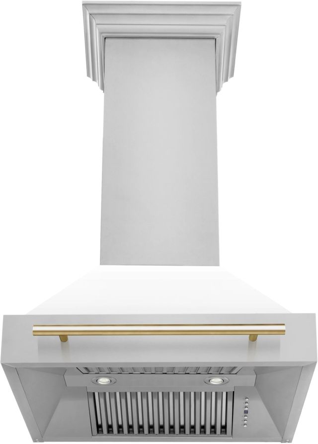 ZLINE Autograph Edition 30" White Matte Wall Mounted Range Hood-3