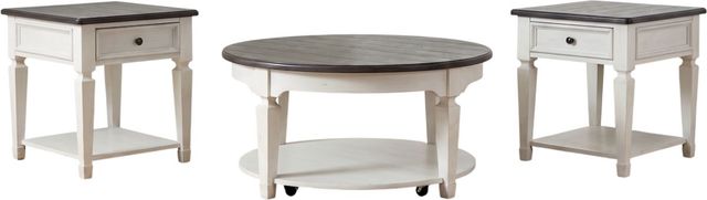 Liberty Furniture Allyson Park 3-Piece Charcoal Occasional Table Set with Wirebrushed White Base-0