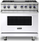 Viking® 7 Series 36" White Pro Style Dual Fuel Natural Gas Range-0