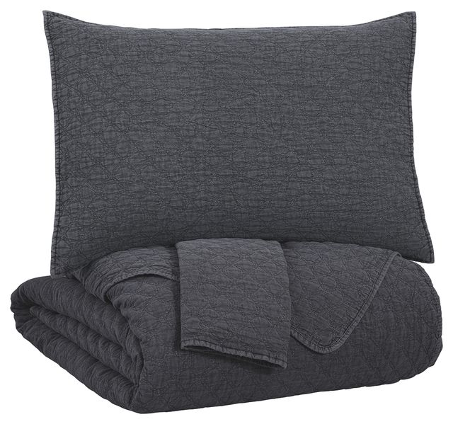 Signature Design by Ashley® Ryter 3-Piece Charcoal King Coverlet Set-0