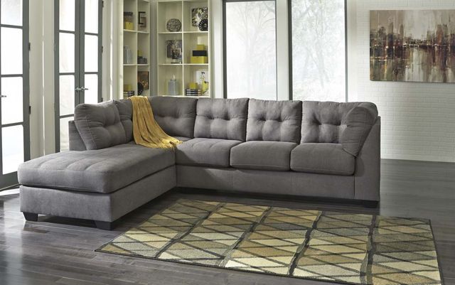 Benchcraft® Maier 2-Piece Charcoal Left-Arm Facing Sofa Sectional and Chaise-1