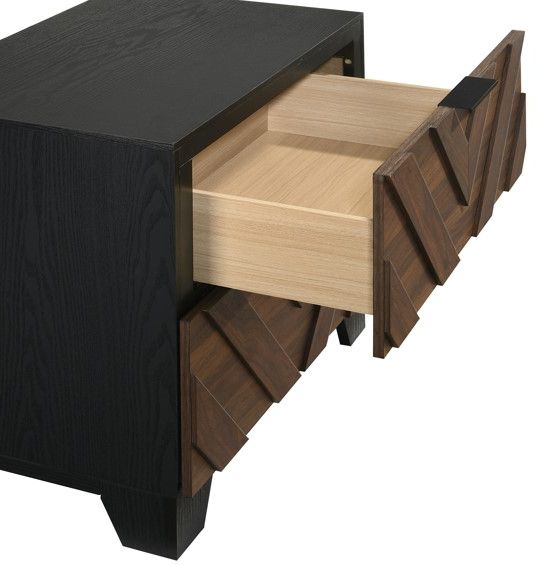 Crown Mark Zane Black/Brown Nightstand-3