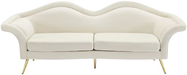 Meridian Furniture Lips Cream Upholstered Sofa-1