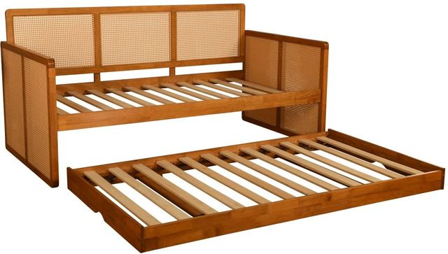 Kodiak Furniture Abaco Taxi Woodsmoke/Honey Twin Daybed with Pop Up and Mattresses-3
