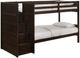 Elements International Sami Espresso Youth Twin Over Twin Step Bunk Bed with Left Headboard-0