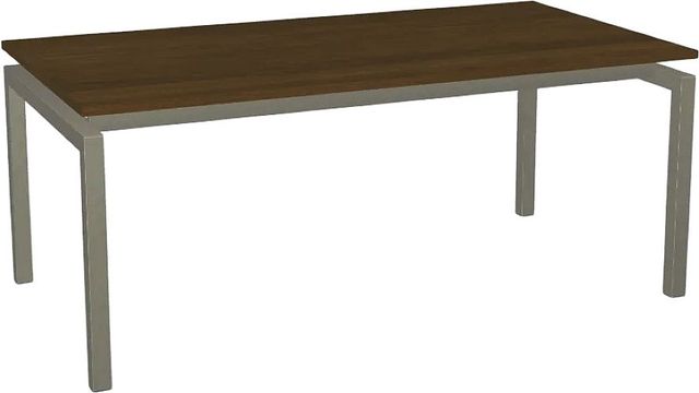 Amisco Customizable Zoom Extendable Table with Walnut Veneer Top and 2 Leaves-0