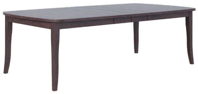 Country View Woodworking Customizable Bedford Cherry Top 40" Dining Table with 2-Leaves and Brown Maple Base-0