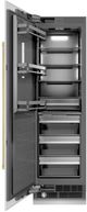 ZLINE Autograph Edition 24 in. 12.4 Cu. Ft. Column Freezer in White Matte with Graphite Gray Interior and Champagne Bronze Accents-1