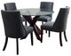 Powell® Auden 5-Piece Espresso/Gray Round Dining Set-0