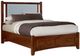 Vaughan-Bassett Bonanza Blue/Cherry Queen Upholstered Panel Storage Bed-0