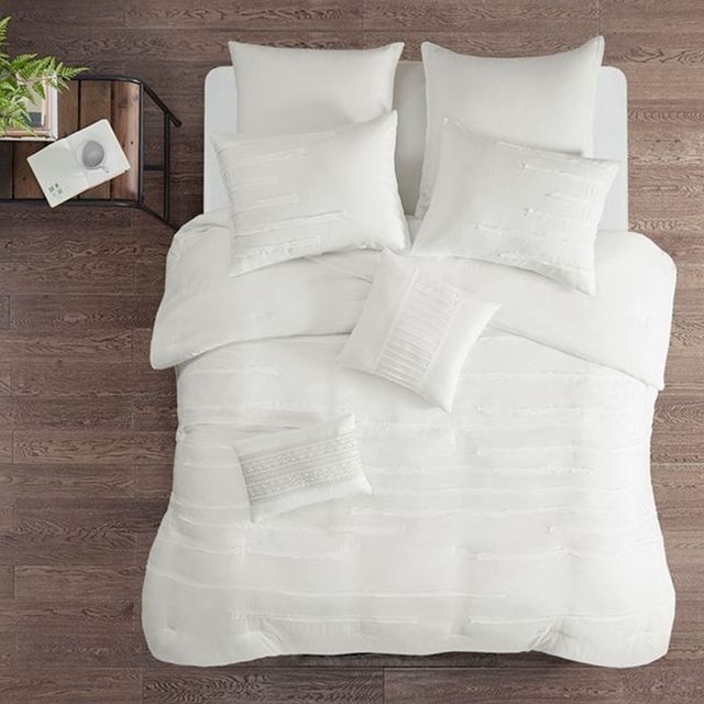 Olliix by 510 Design White Jenda 8 Piece King Comforter Set-1