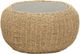 LH Home Siesta Natural Wicker Round Outdoor Side Table with Faux Cement Top-0