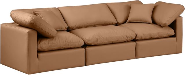 Meridian Furniture Indulge 3-Piece Cognac Modular Sectional Sofa-0