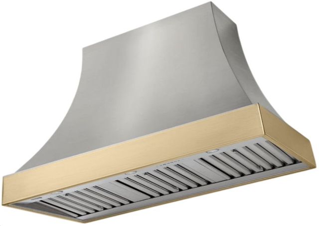 AGA Cascade 48" Stainless Steel Wall Mounted Range Hood  with Brushed Brass Trim-0
