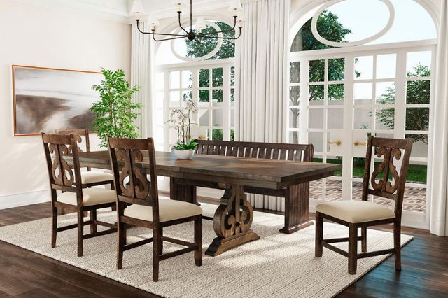 Elements International Stone 6-Piece Charcoal Dining Set-1