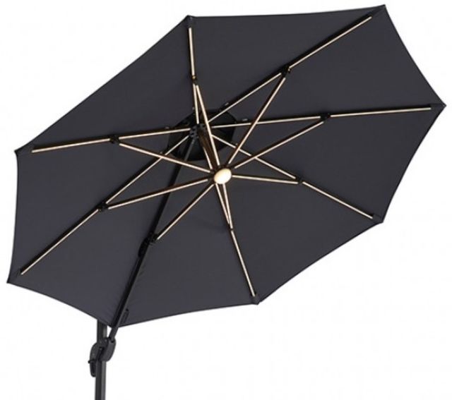Furniture of America® Nuti Gray Aluminum/Fabric Outdoor Patio Umbrella-0