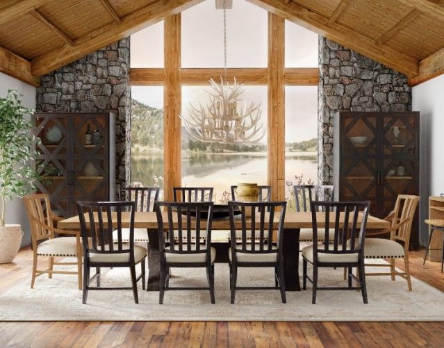 Hooker® Furniture Big Sky Charred Timber/Saxony Porcelain Dining Side Chair-1