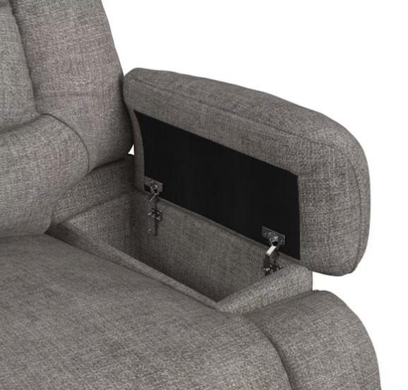 Elements International Odessa Amount Gray Power Recliner-3