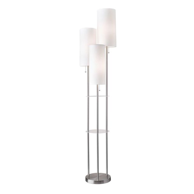 Adesso® Trio Brushed Steel Floor Lamp-0
