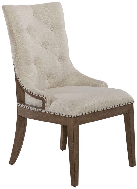 Liberty Furniture Americana Farmhouse Beige/Dusty Taupe Upholstered Shelter Dining Side Chair-0