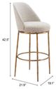 Zuo® Modern Nordhavn Beige/Gold Swivel Barstool-1