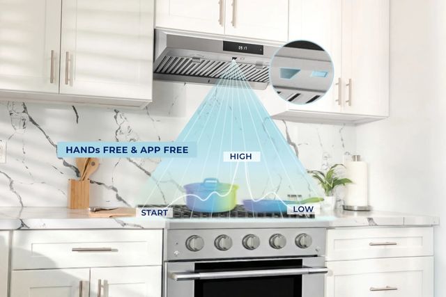 Hauslane 30" Matte Black Under Cabinet Sensable HauSmart AI Sensor Range Hood with Stainless Steel Filters-4