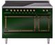 Ilve® Nostalgie II Noblesse 48'' Emerald Green Pro Style Induction Range with Burnished Trim-0