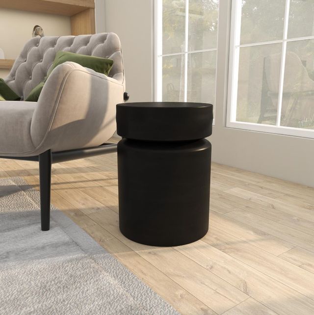 Deco Marche Black Drum Accent Table-2