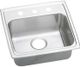 Elkay Lustertone® Classic Lustrous Satin 19" x 18" x 6" 3-Hole Single Bowl Drop-in ADA Sink-0