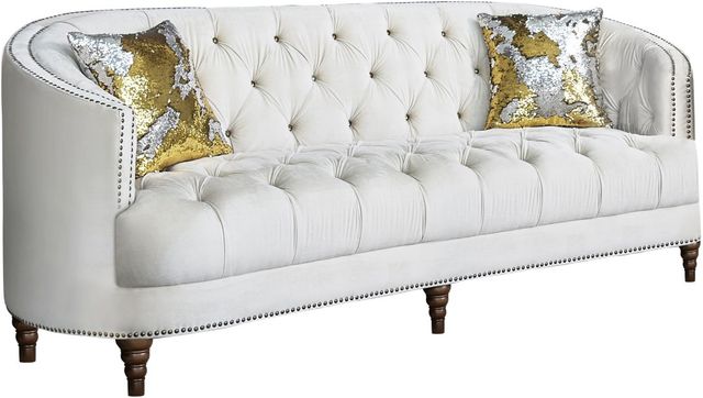 Coaster® Avonlea Off White Upholstered Sloped Arm Sofa-0