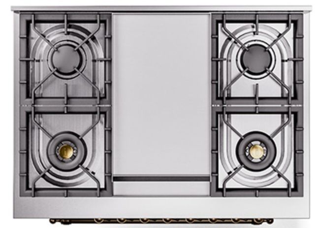 Ilve® Nostalgie II Noblesse 36'' Custom RAL Color Pro Style Dual Fuel Range with Copper Trim-2