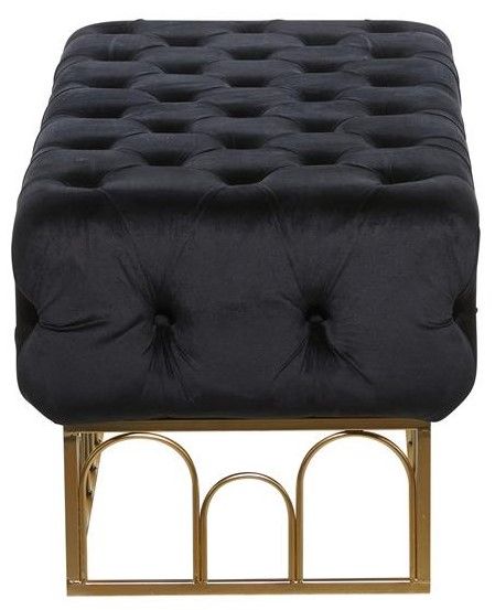 Deco Marche Black Velvet Bench-2