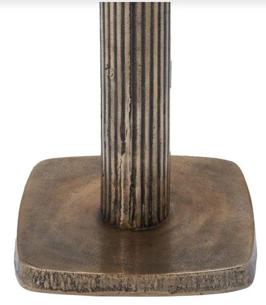 Renwil® Allard White Marble Top Side Table with Antique Brass Base-3