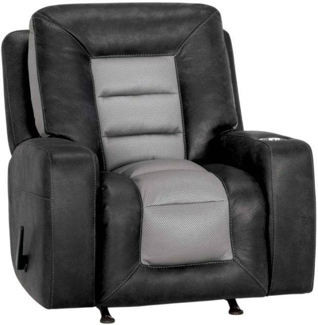 Franklin™ Branson Hugo Gray Manual Rocker Recliner with Cupholder and