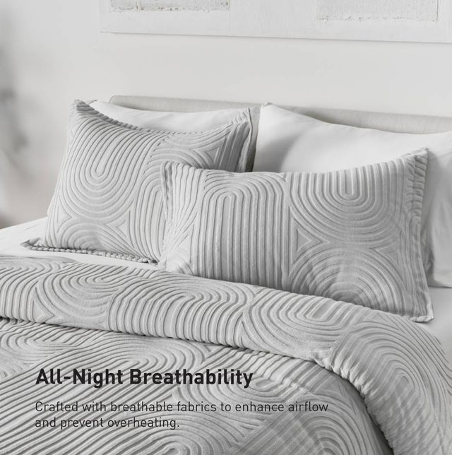 BEDGEAR® Performance® 3-Piece Racetrack/Light Gray Moisture-Wicking King Duvet and Sham Set-4