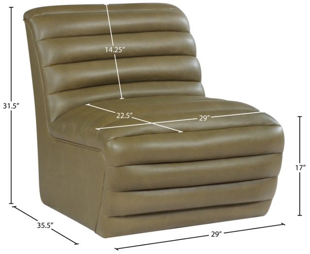 Meridian Furniture Vega Olive Leather Upholstered Accent Chair-3