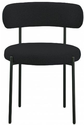 Meridian Furniture Beacon Black Boucle Upholstered Dining Chair-1
