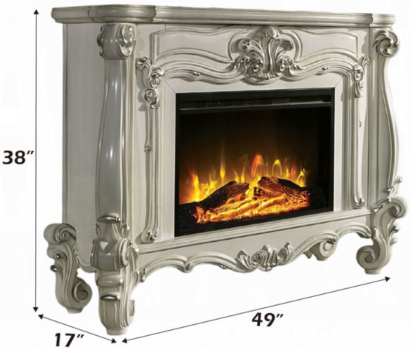 ACME Furniture Versailles Bone White Fireplace-2