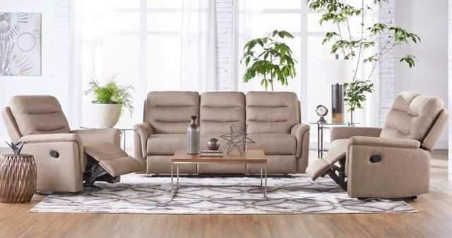 Hughes Furniture® 15176 Gio Mushroom Manual Reclining Loveseat-1