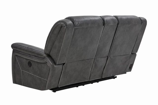 Coaster® Conrad Grey Reclining Upholstered Motion Loveseat-2