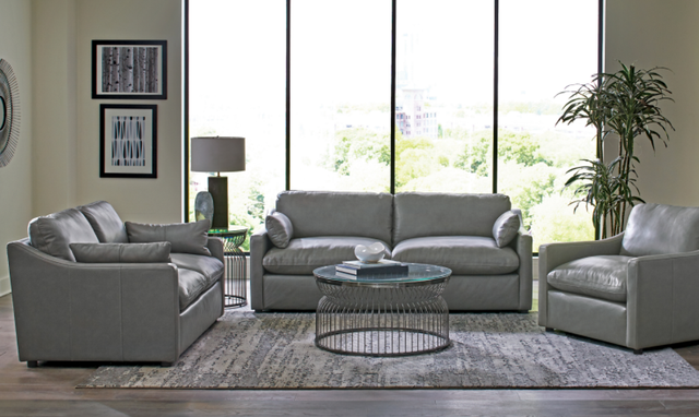 Coaster® Grayson 3-Piece Gray Sloped Arm Upholstered Stationary Seating Set-0